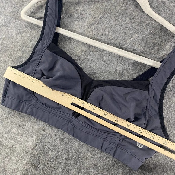 Lululemon Ta Ta Tamer Sports Bra 36C Gray Coal Black Adjustable - Picture 11 of 13